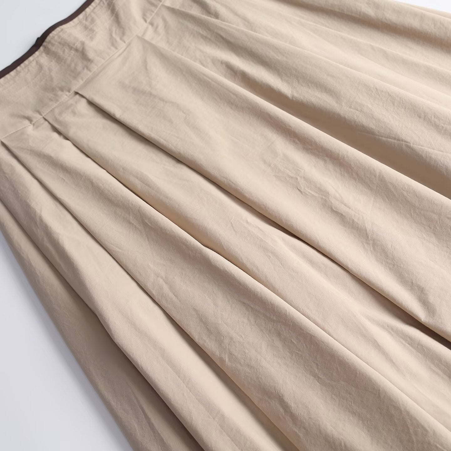 Women's Casual Cotton High-Waisted pleated Skirt
