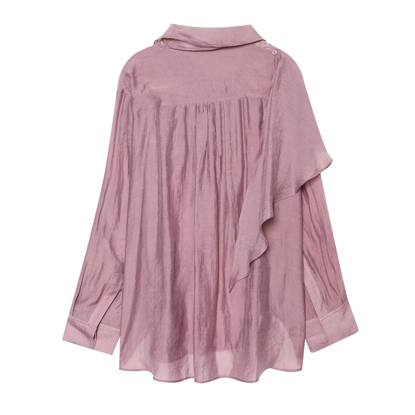 Women's scarf collar design asymmetrical shirt