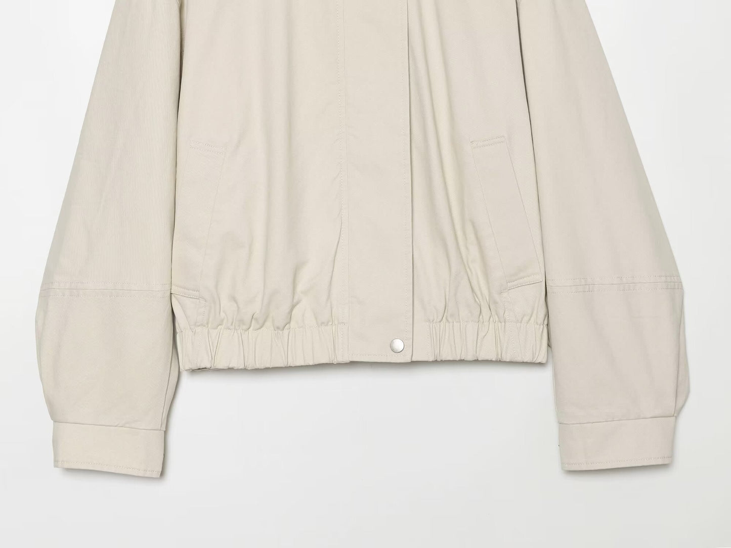 Women's standing collar elastic waisted cotton Coat