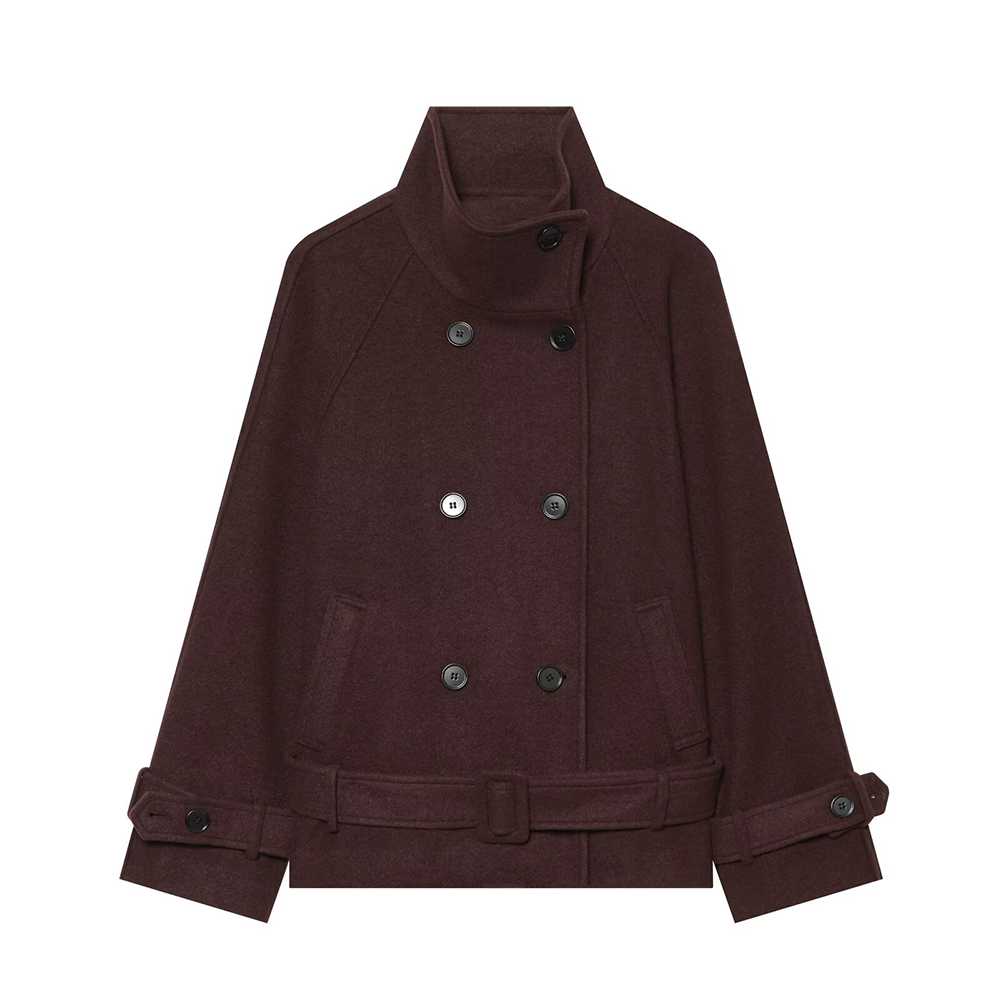 Women's with Belt casual oversized felt Coat