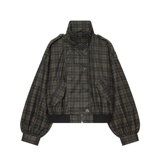 Women's casual checkered pilot jacket Coat