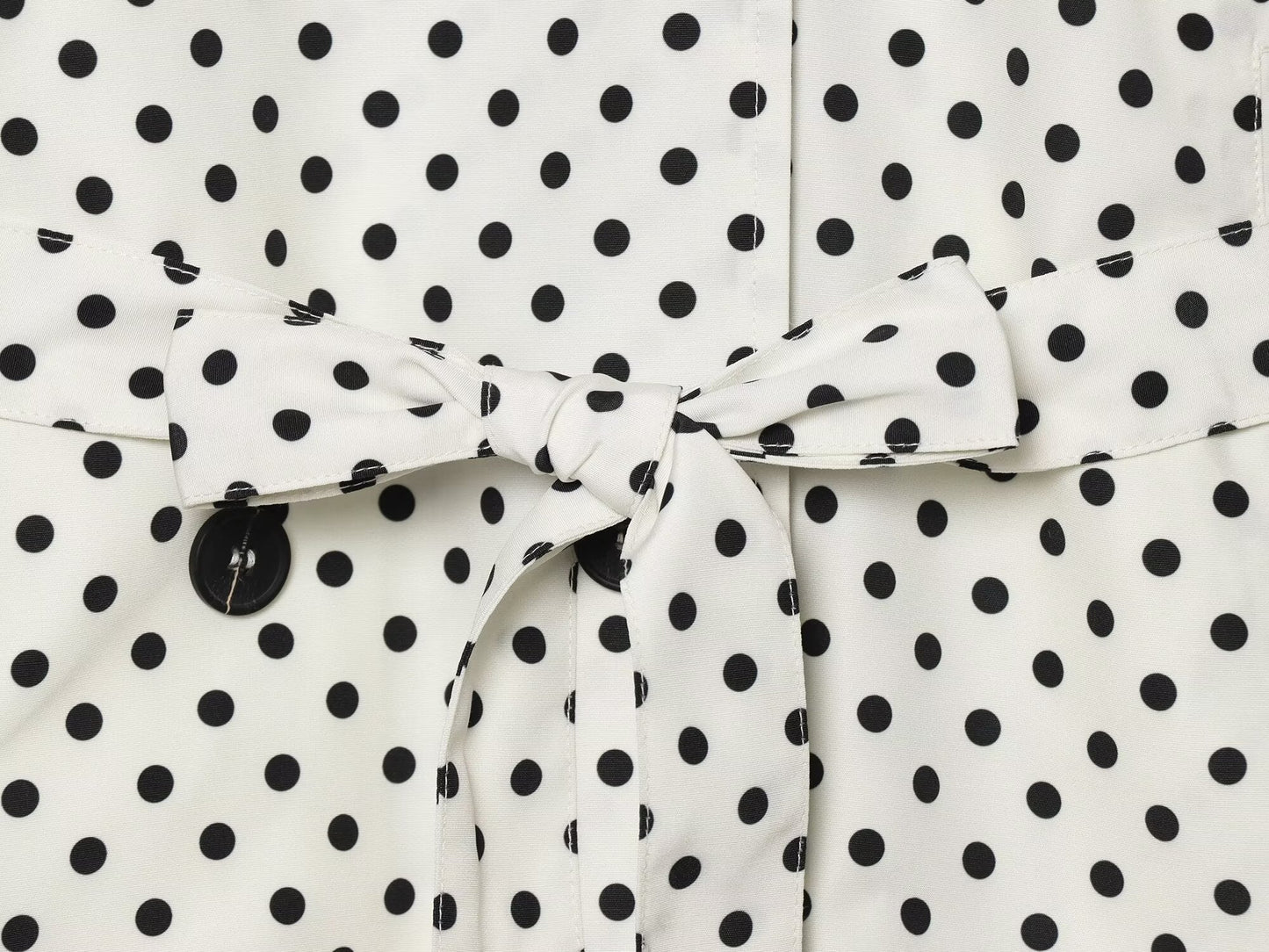 Women's With Belt stand collar polka dot trench coat