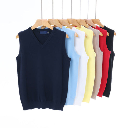 New style casual versatile thin embroidered V-neck knitted vest for men and women