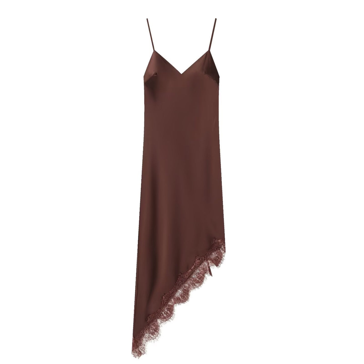 Women's lace satin textured suspender dress