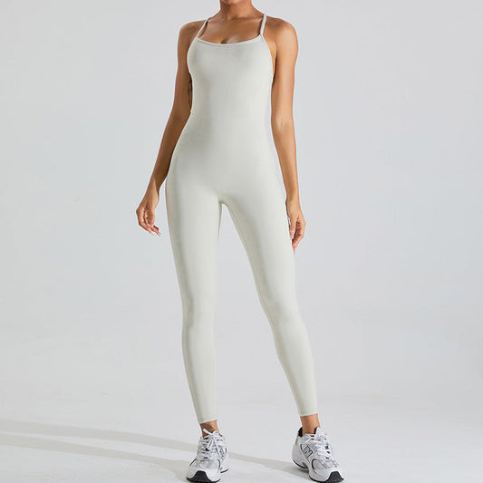 Women's new style nude back tight bodysuit yoga suit