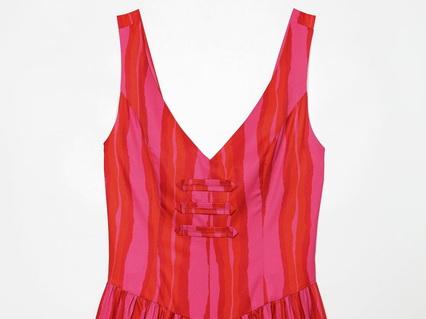 Women's rope knot decorative striped dress