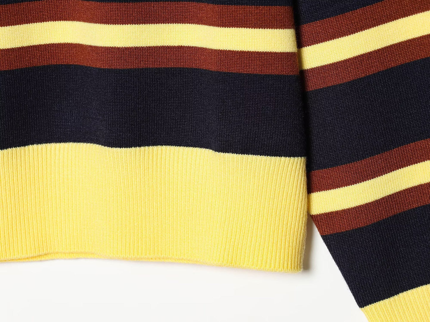 Women's new Lapel striped knitted sweater
