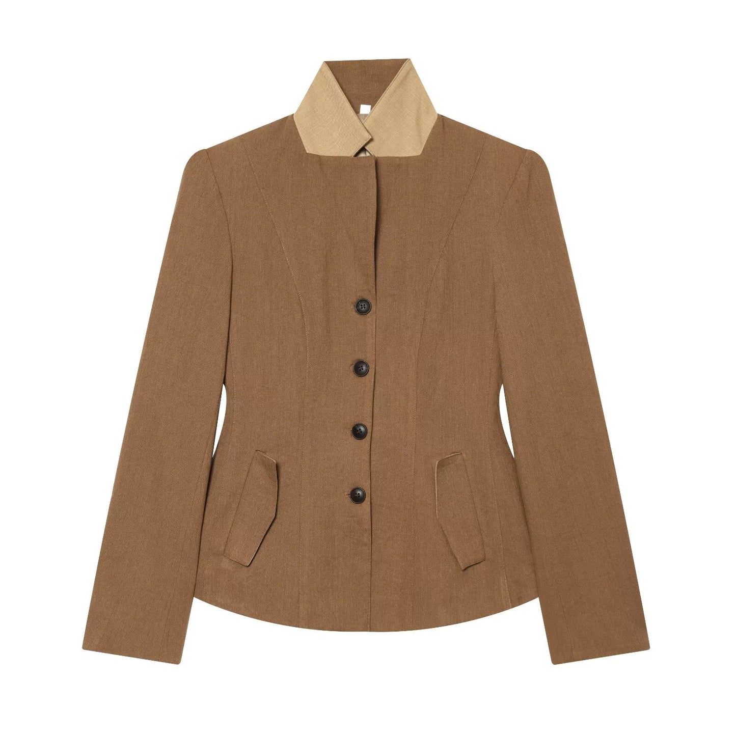 Women's slim linen blend Blazer Coat
