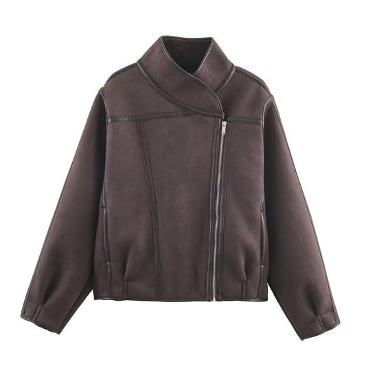 Women's stand collar double-sided jacket Coat