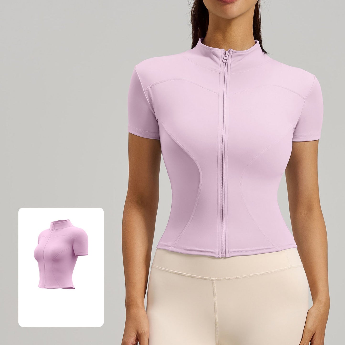 2026 women's new high-elastic tight-fitting nude fitness sports top