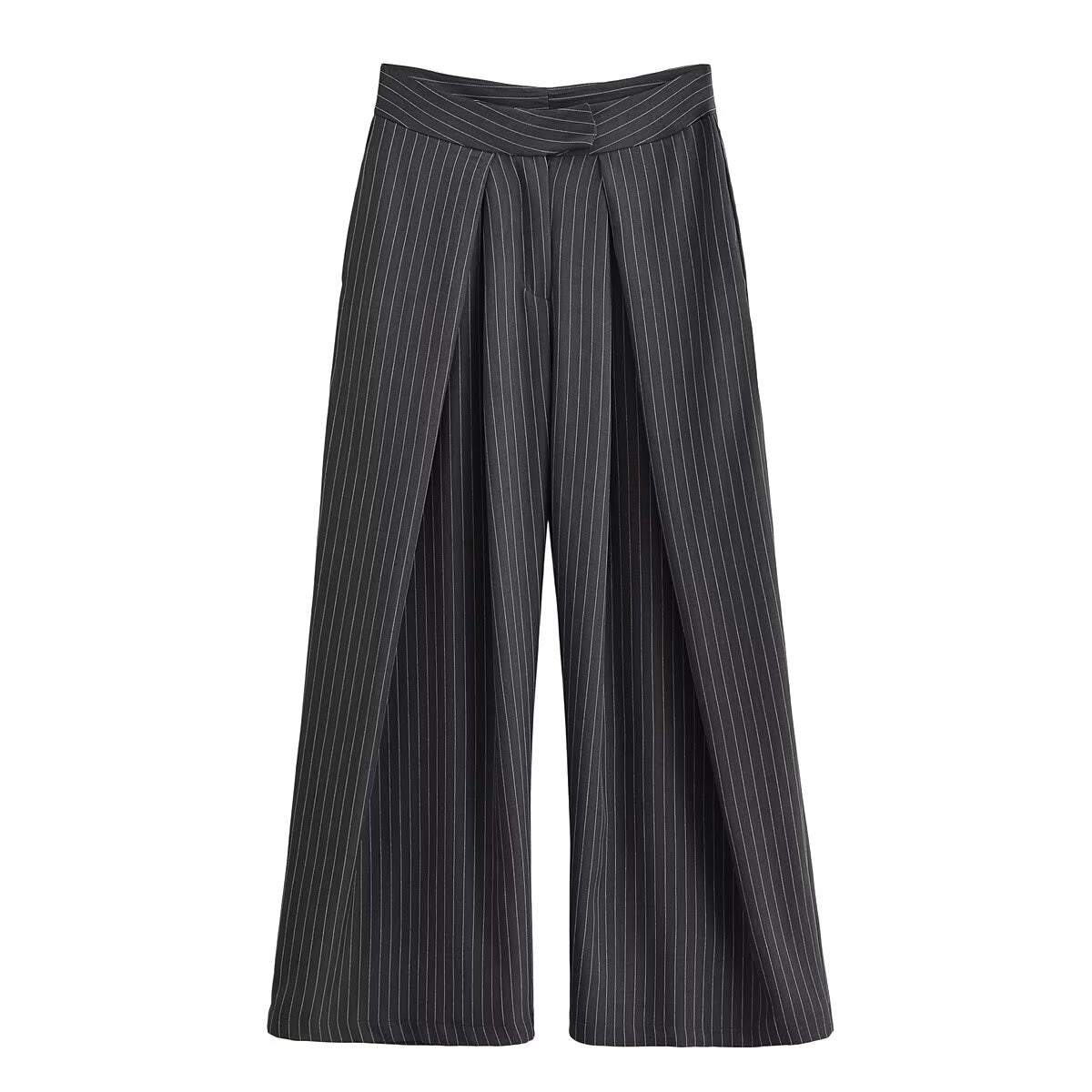 Women's casual striped wide leg pants