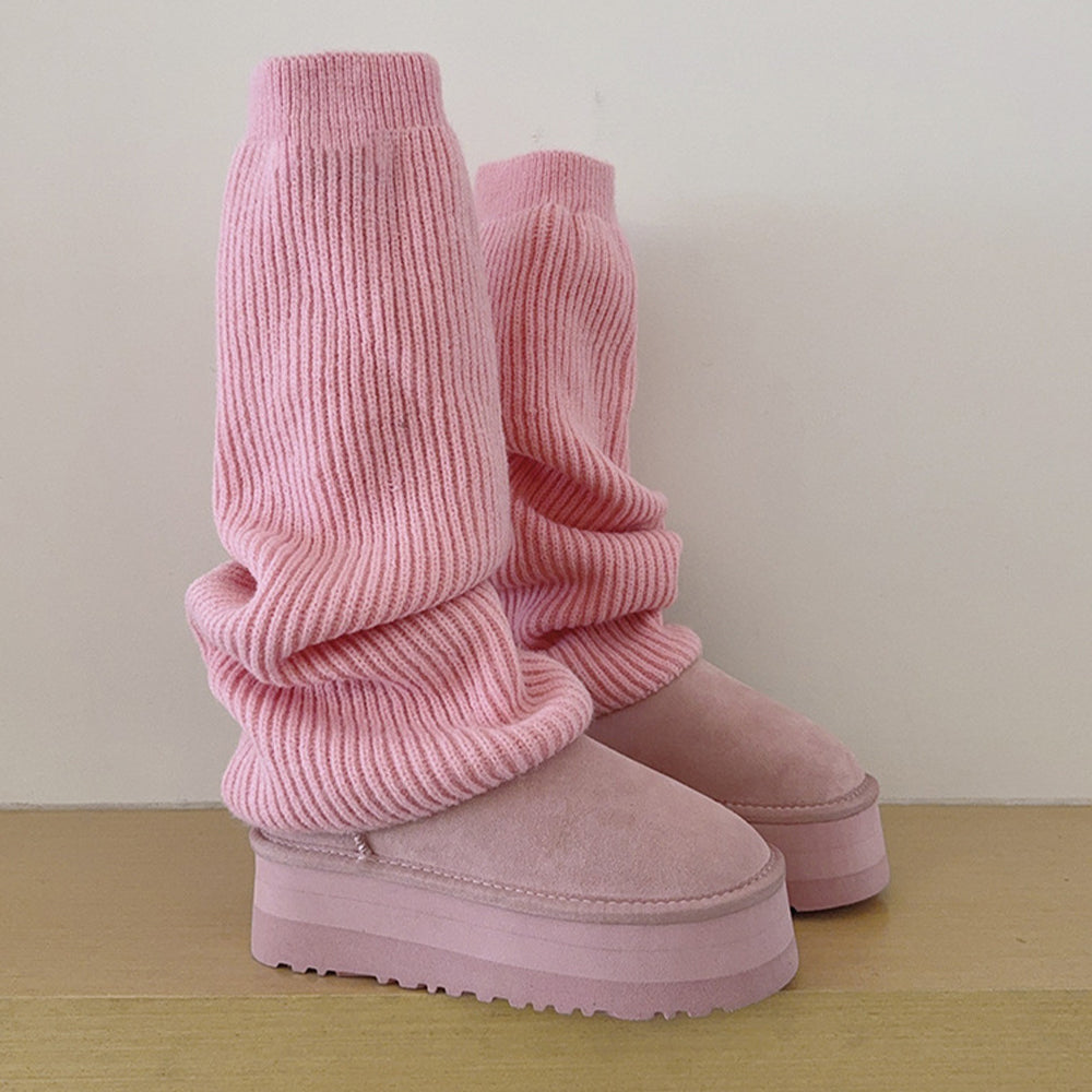Women's new detachable platform-changing snow boots