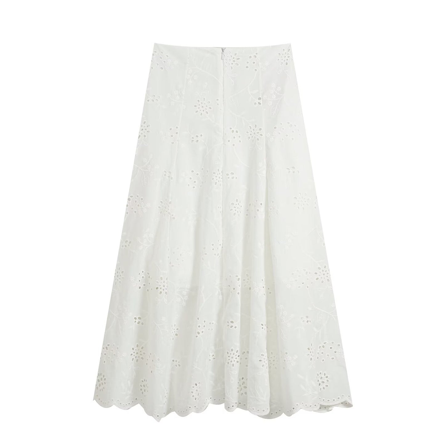 suit Women's 2 pieces artificial jewelry buckle hollow embroidery top+skirt