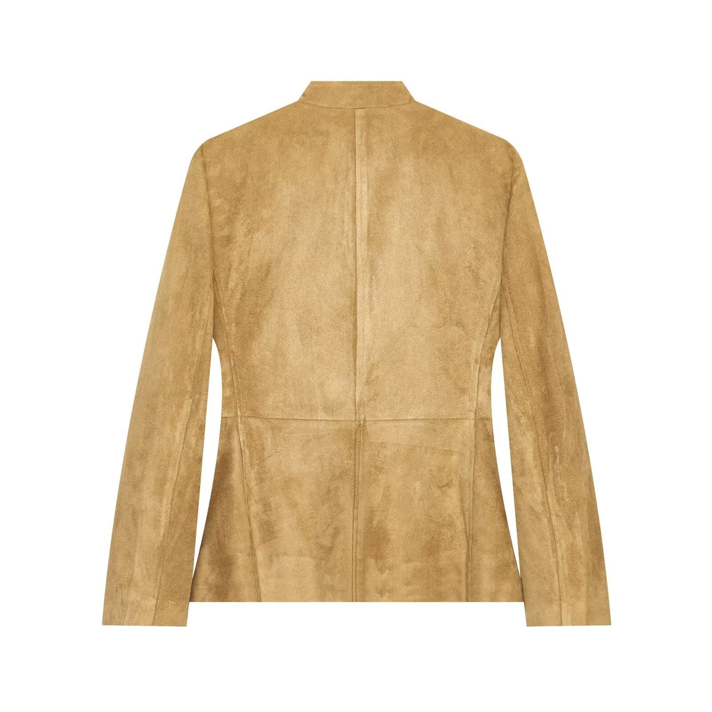 Women's suede textured leather bag buckle jacket Coat