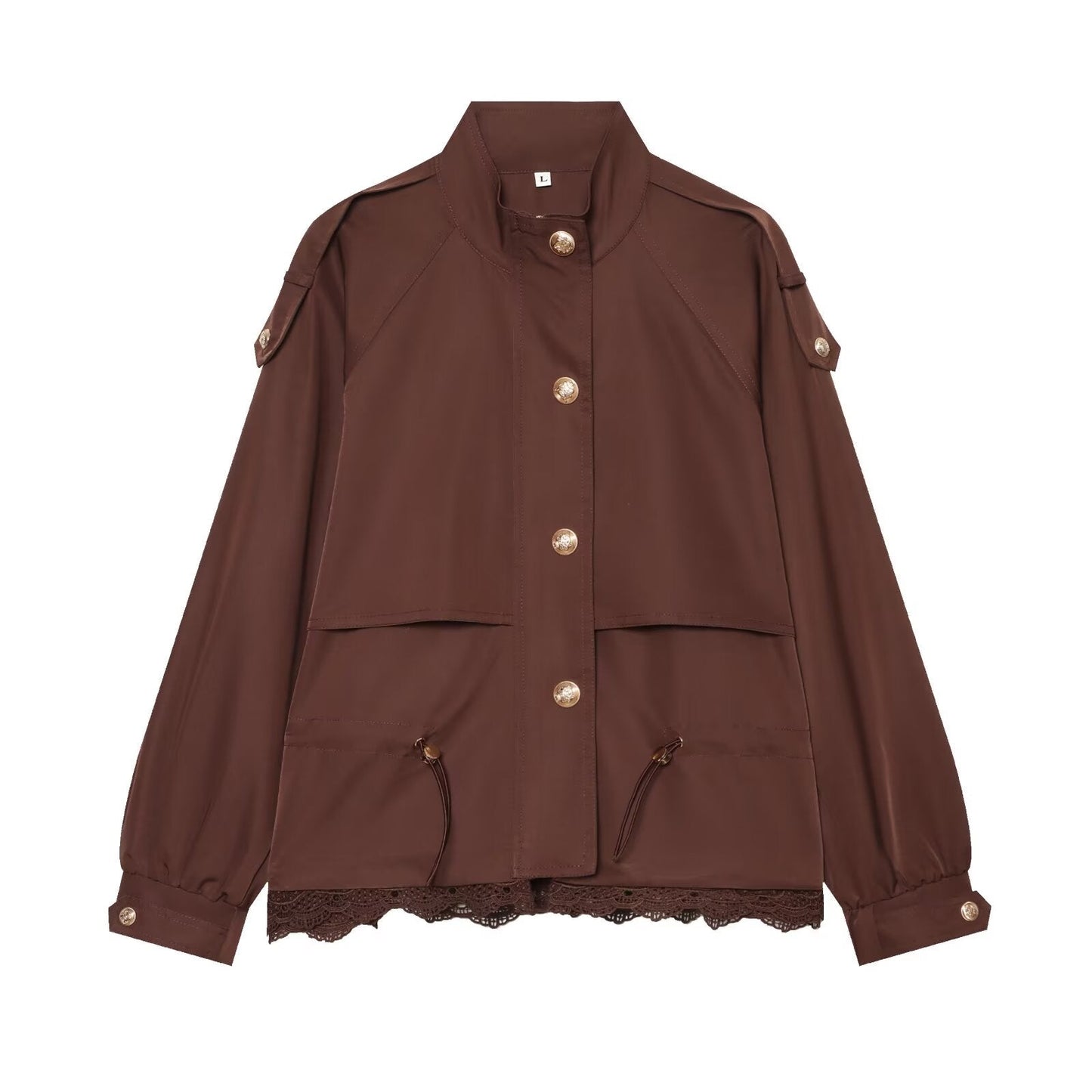 Women's casual lace patchwork workwear jacket
