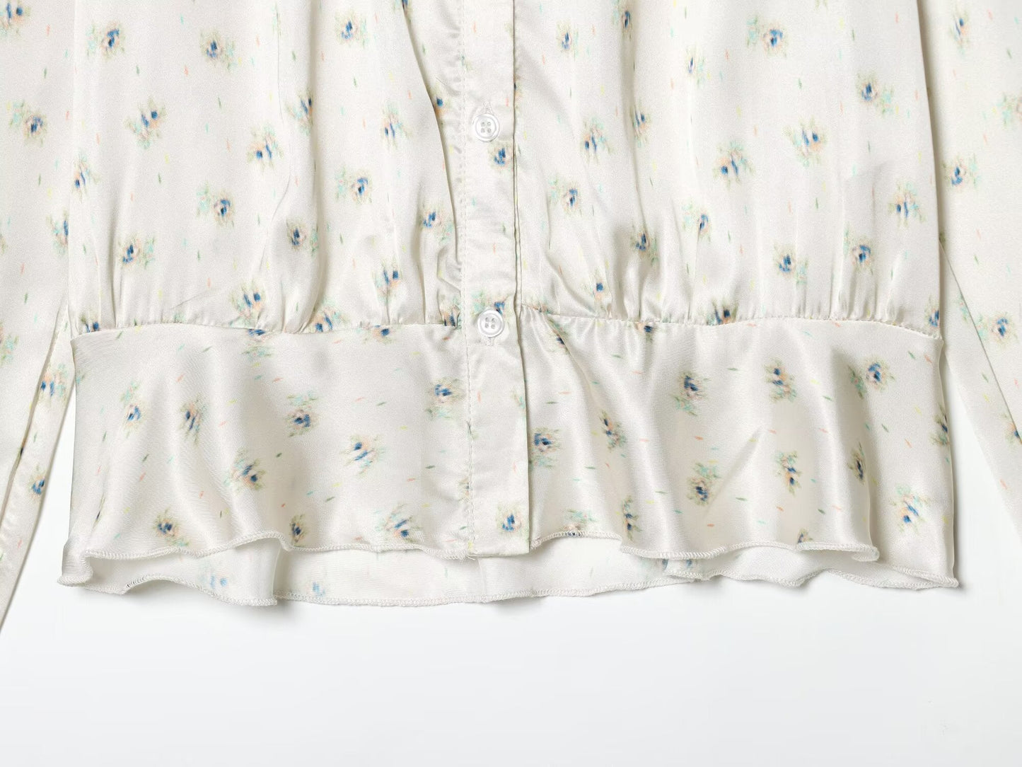 Women's bow decoration printed shirt