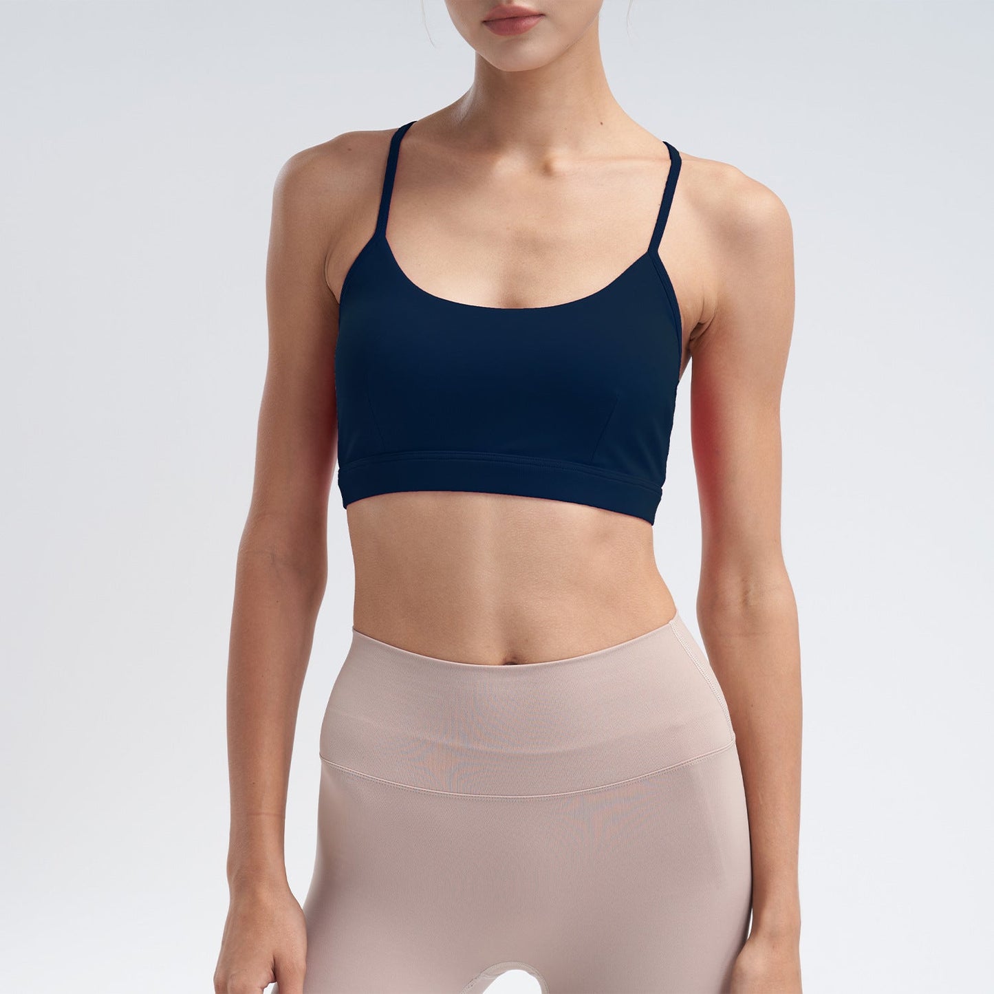 Women's New Casual Adjustable Nude Sports Vest with Chest Pad Sports Bra Yoga Clothes