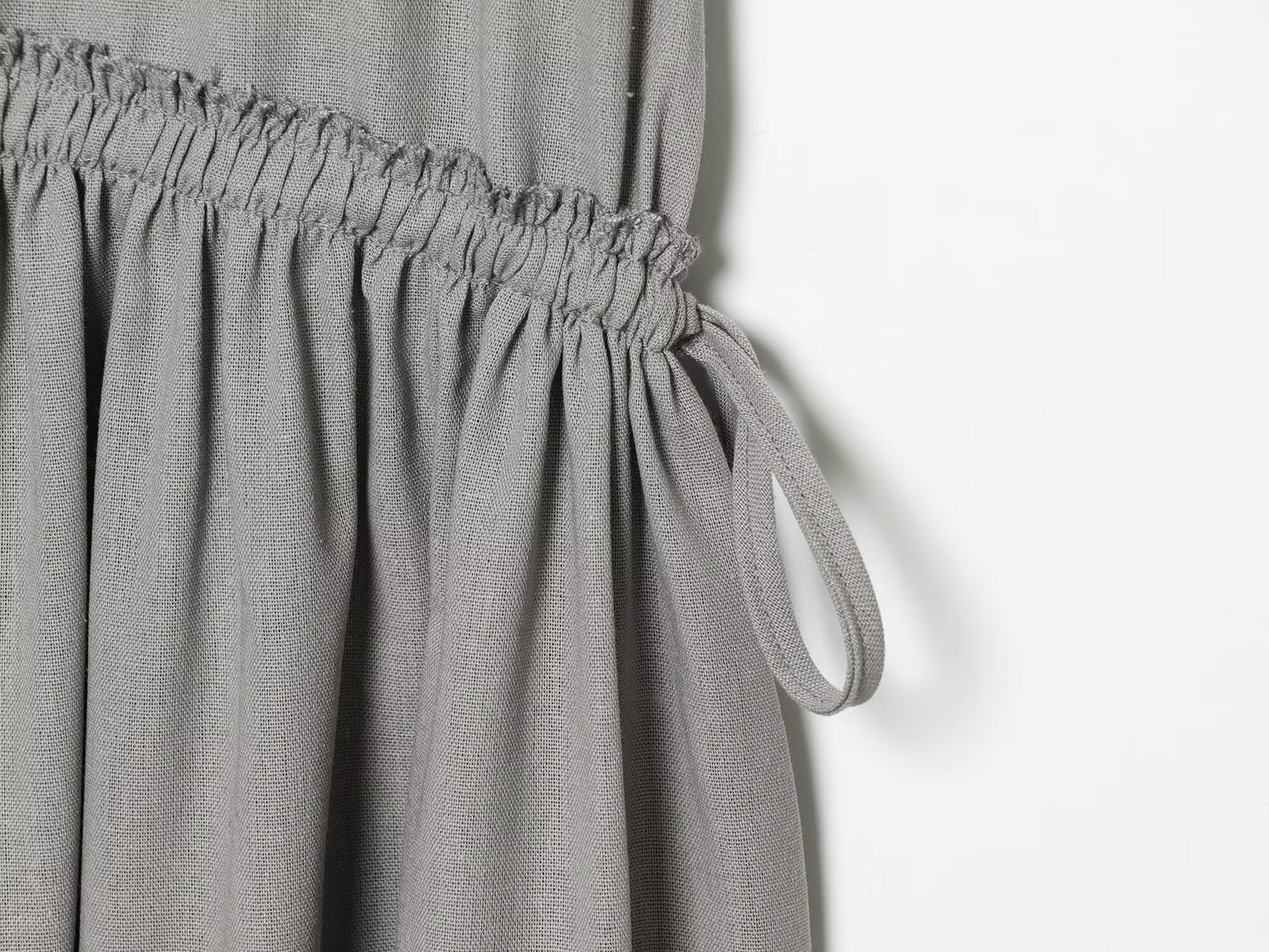 Women's O Neck linen blended MIDI dress