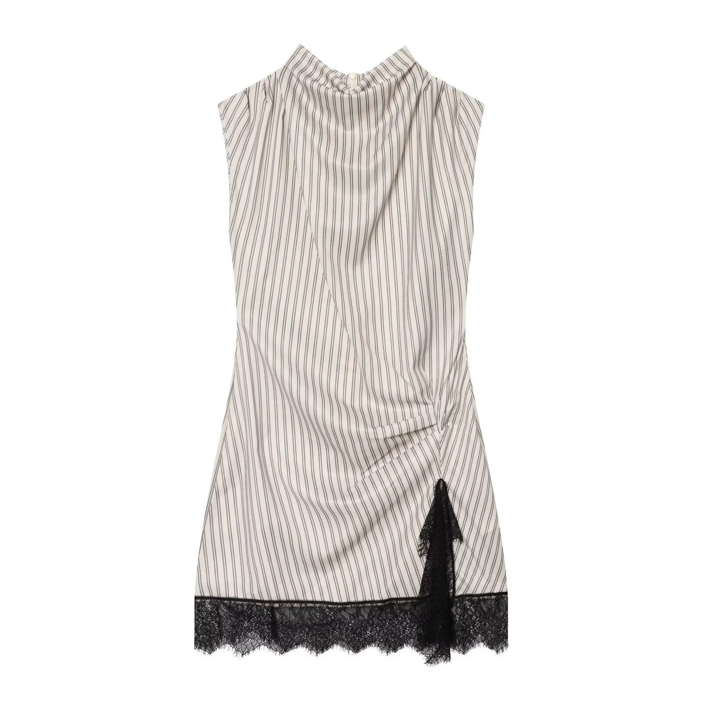 Women's striped lace mini dress