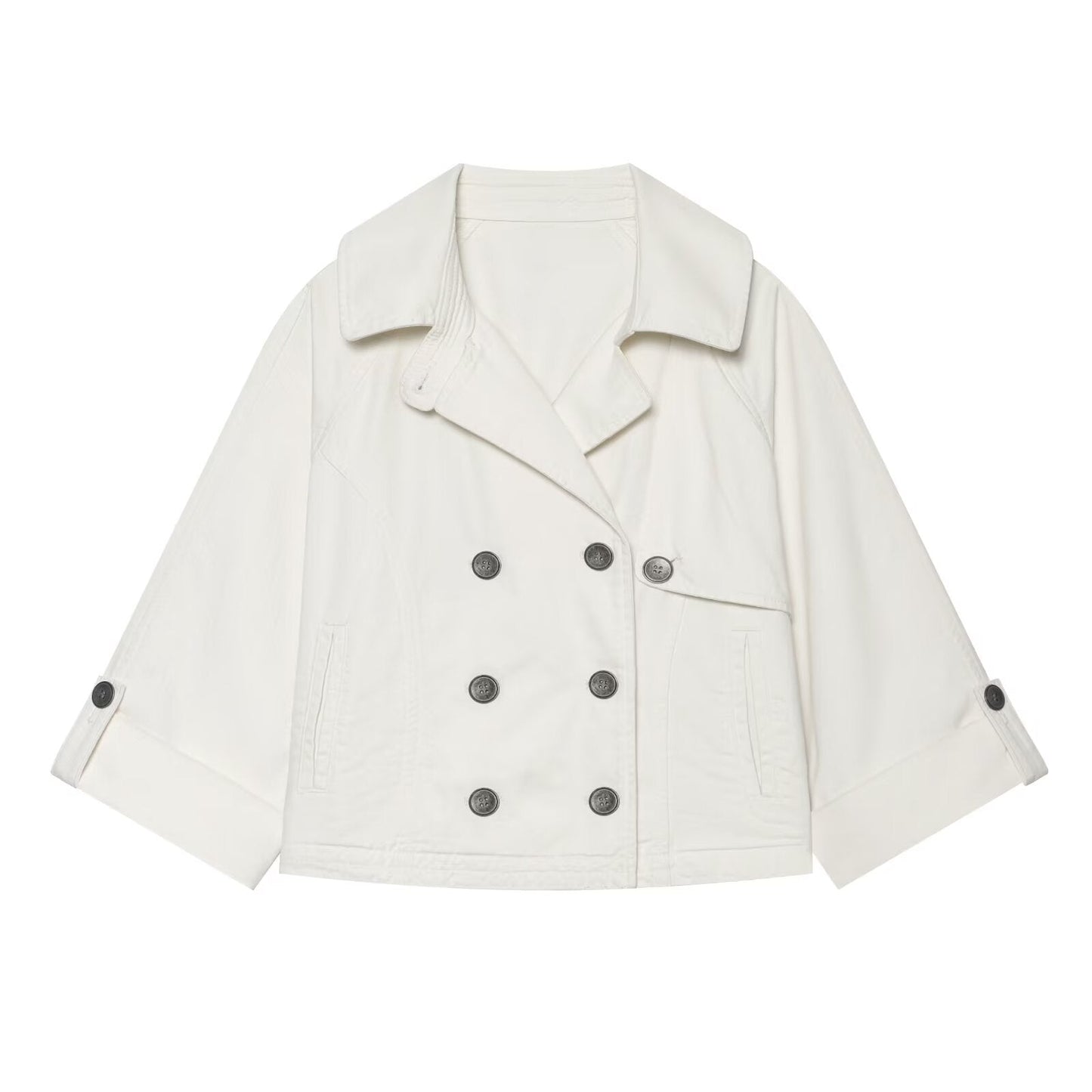 Women's breasted decorative short lapel Coat