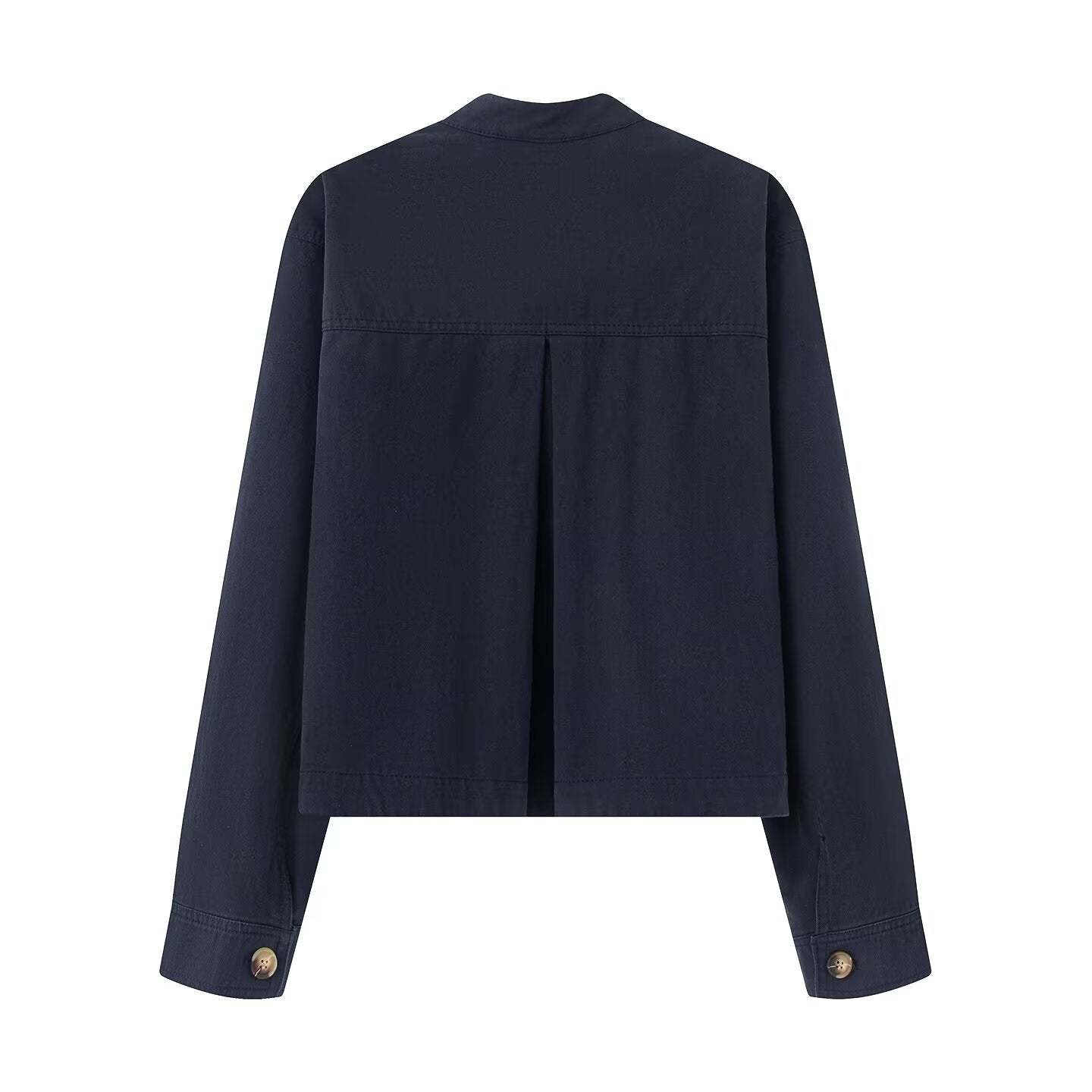 Women's casual stand collar twill coat