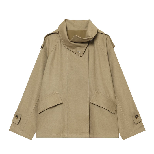 Women's retro lapel loose parkour workwear Coat