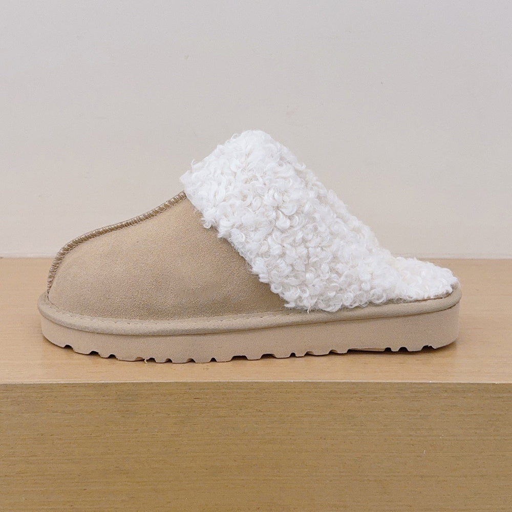Women's new padded warm slippers with one pedal