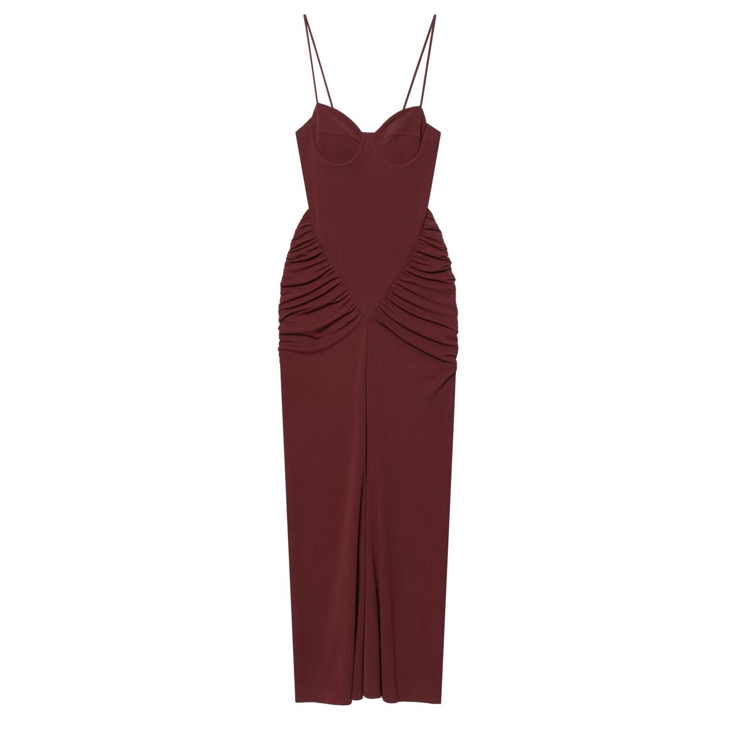 Women's heart-shaped collar slim pleated dress