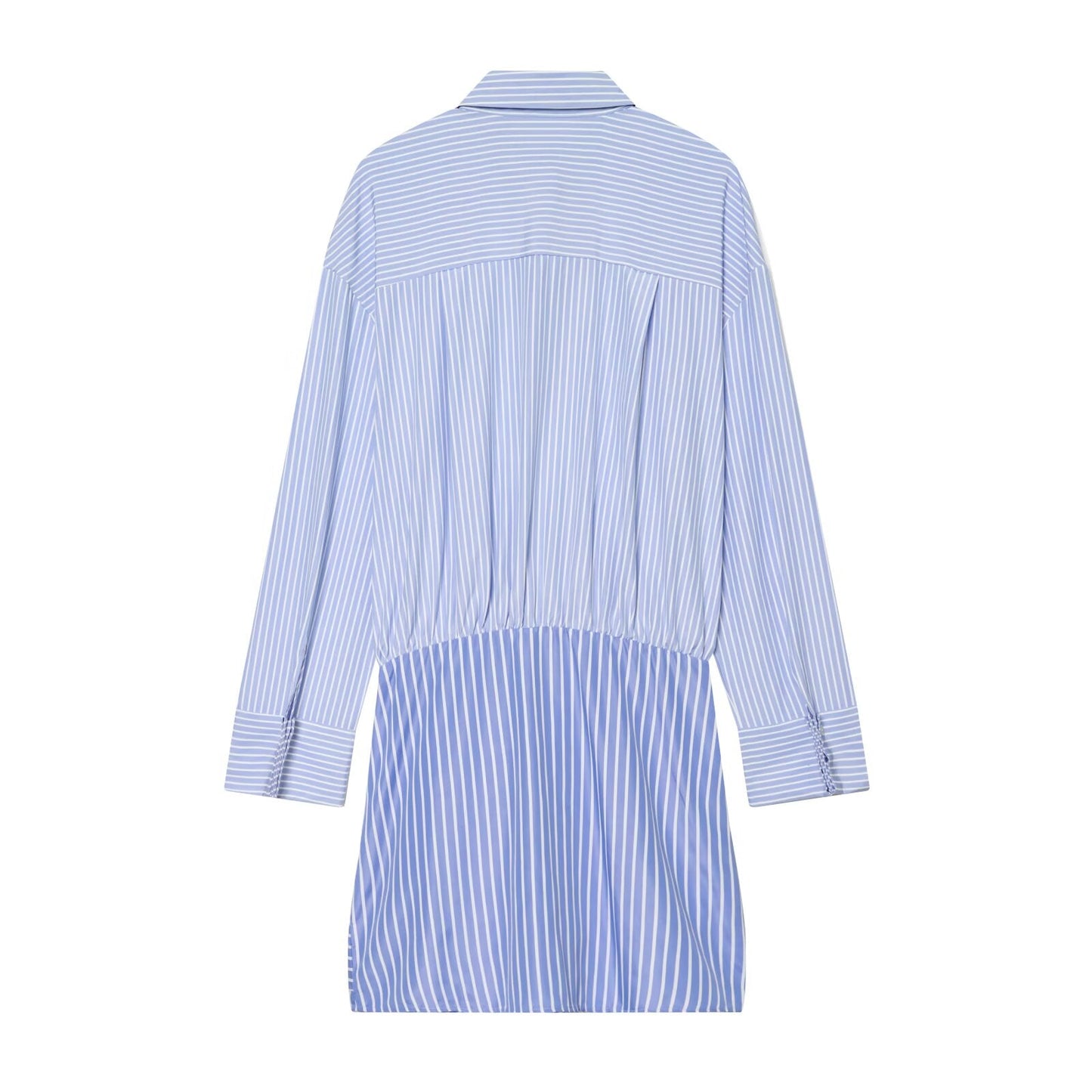 Women's knot decoration striped shirt style dress