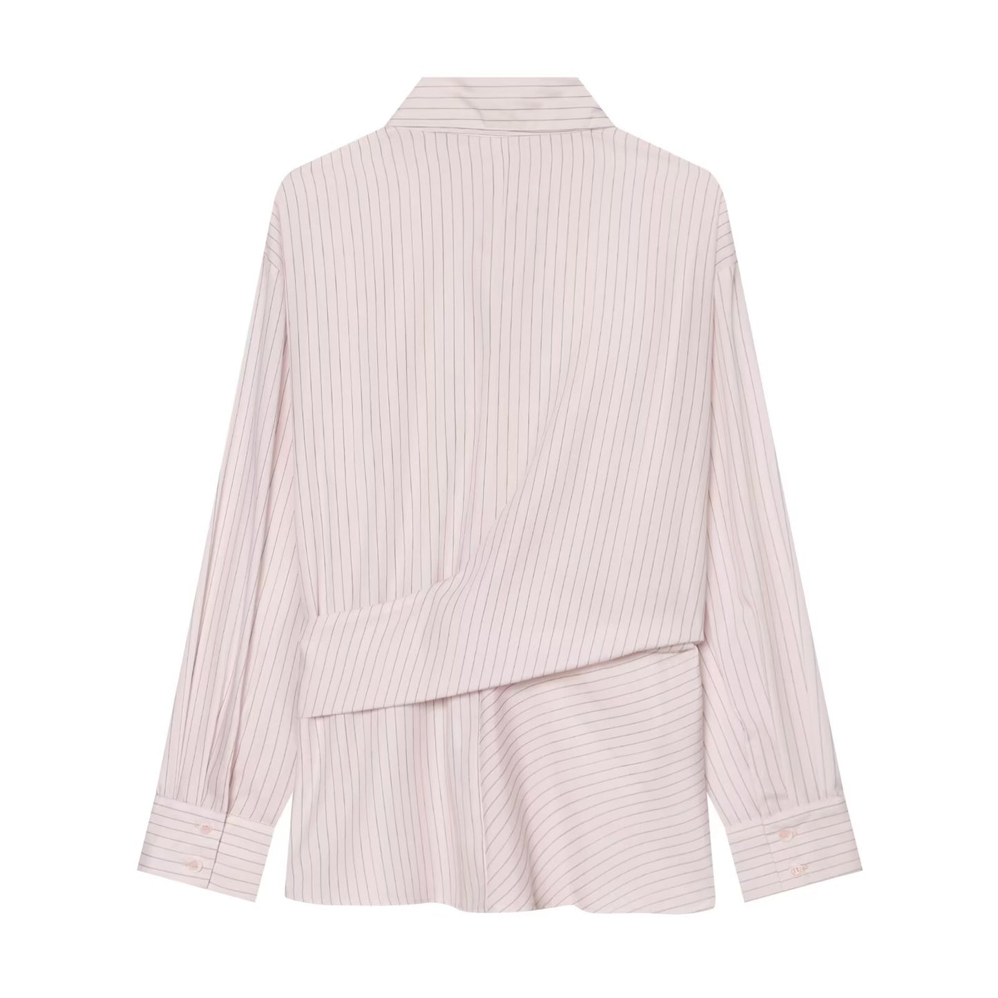 Women's Side Lace up decorative Striped Shirt