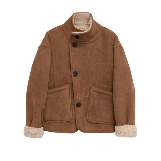Women's double-sided wear warm fleece jacket Coat