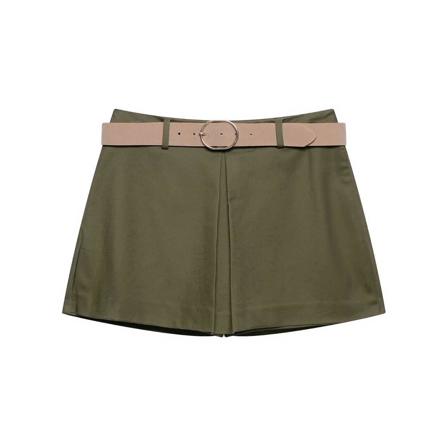 Women's with belt casual pleated culottes