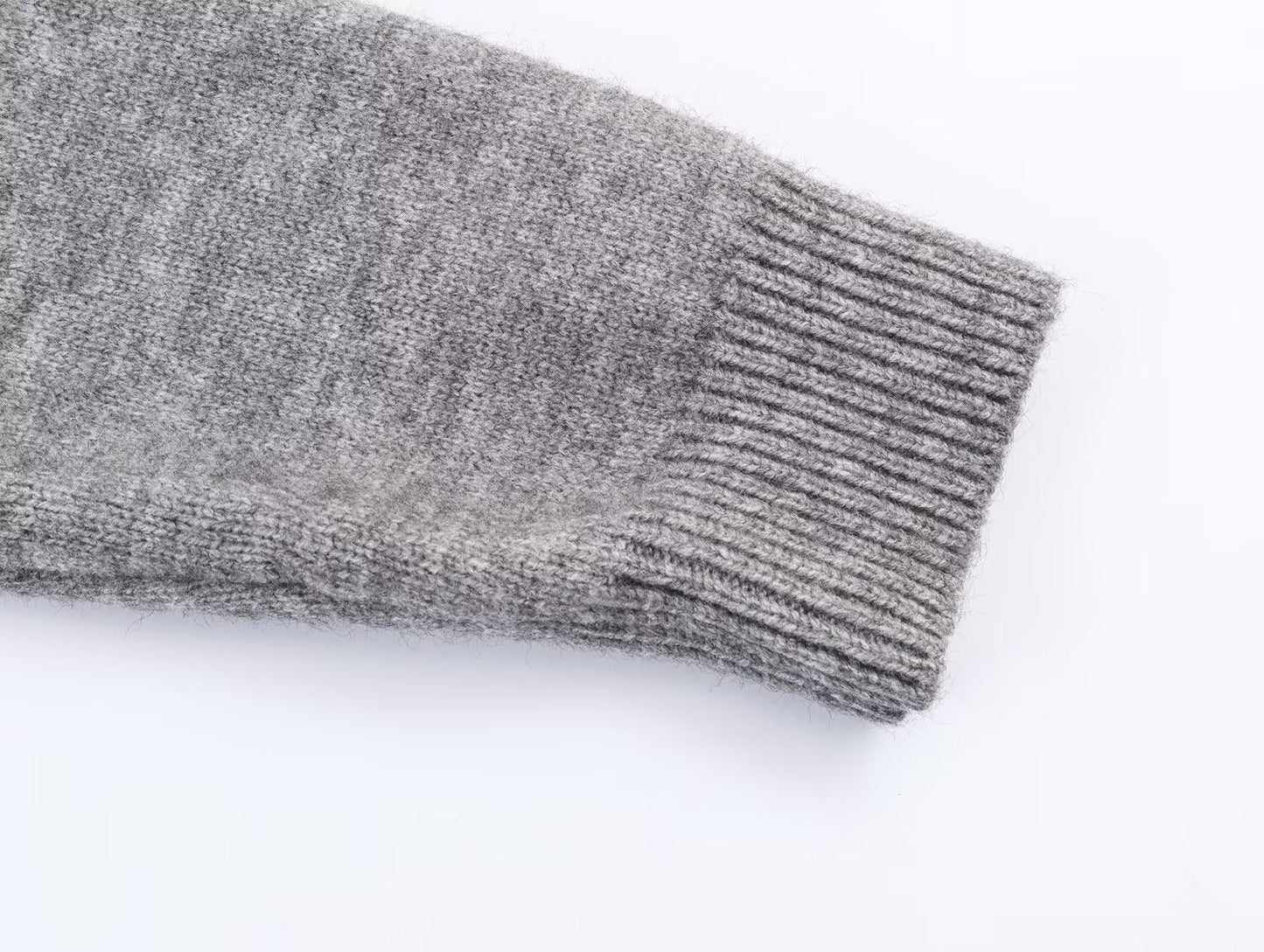 Women's soft textured round neck knitted Coat
