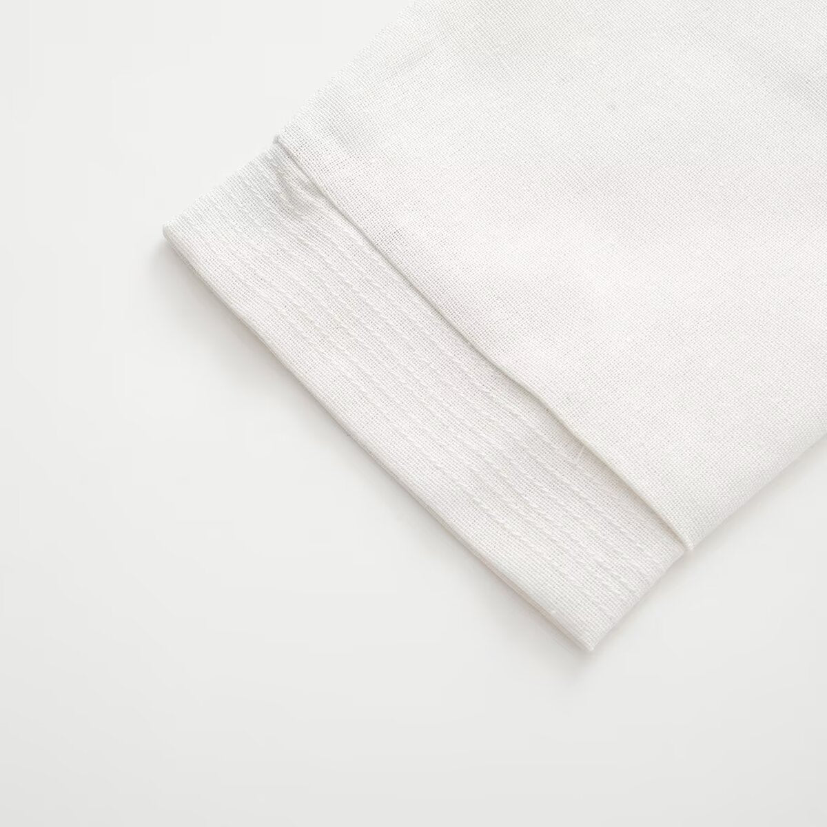 Women's rope knot buckle loose linen blended shirt