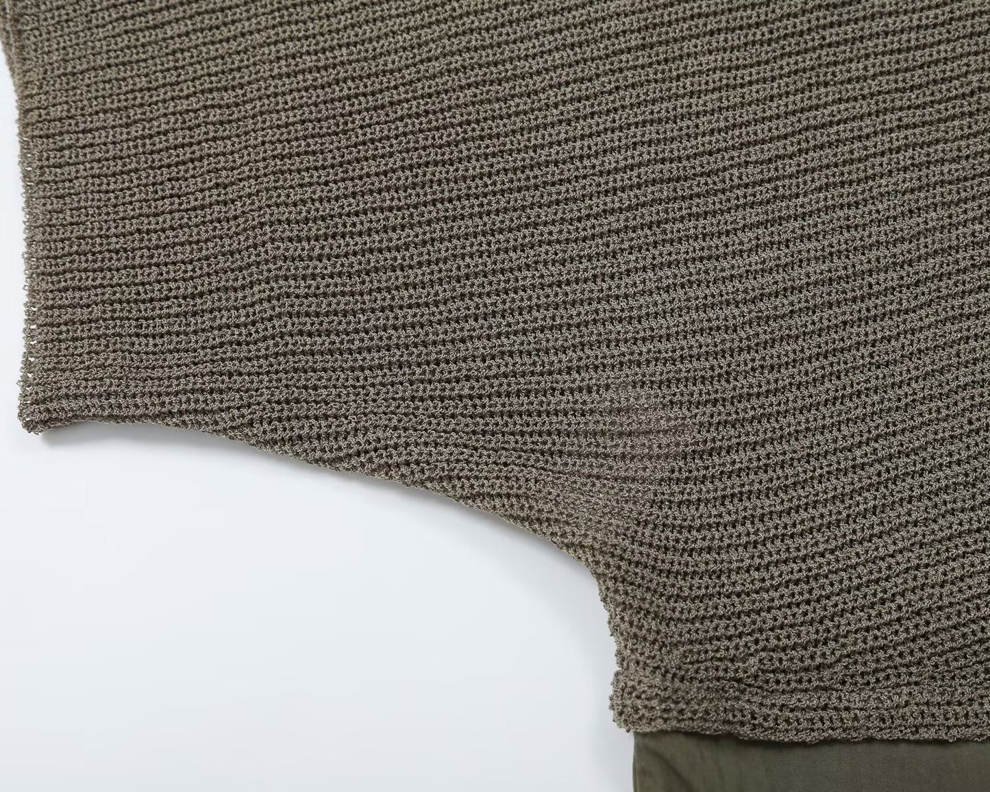Women's knot decoration splicing knitted top