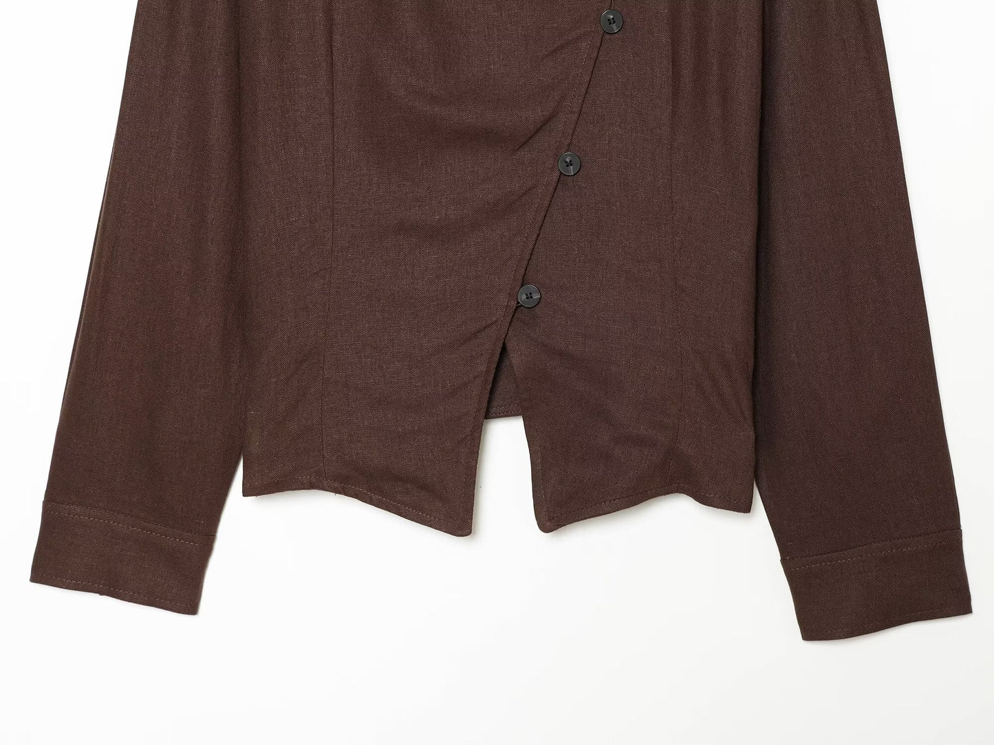 Women's linen blended Button-up Coat