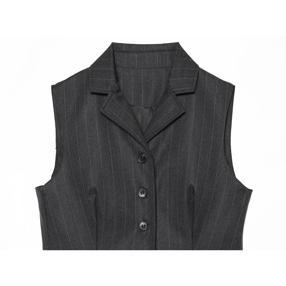 suit Women's 2 pieces short slim pinstripe vest+Pants