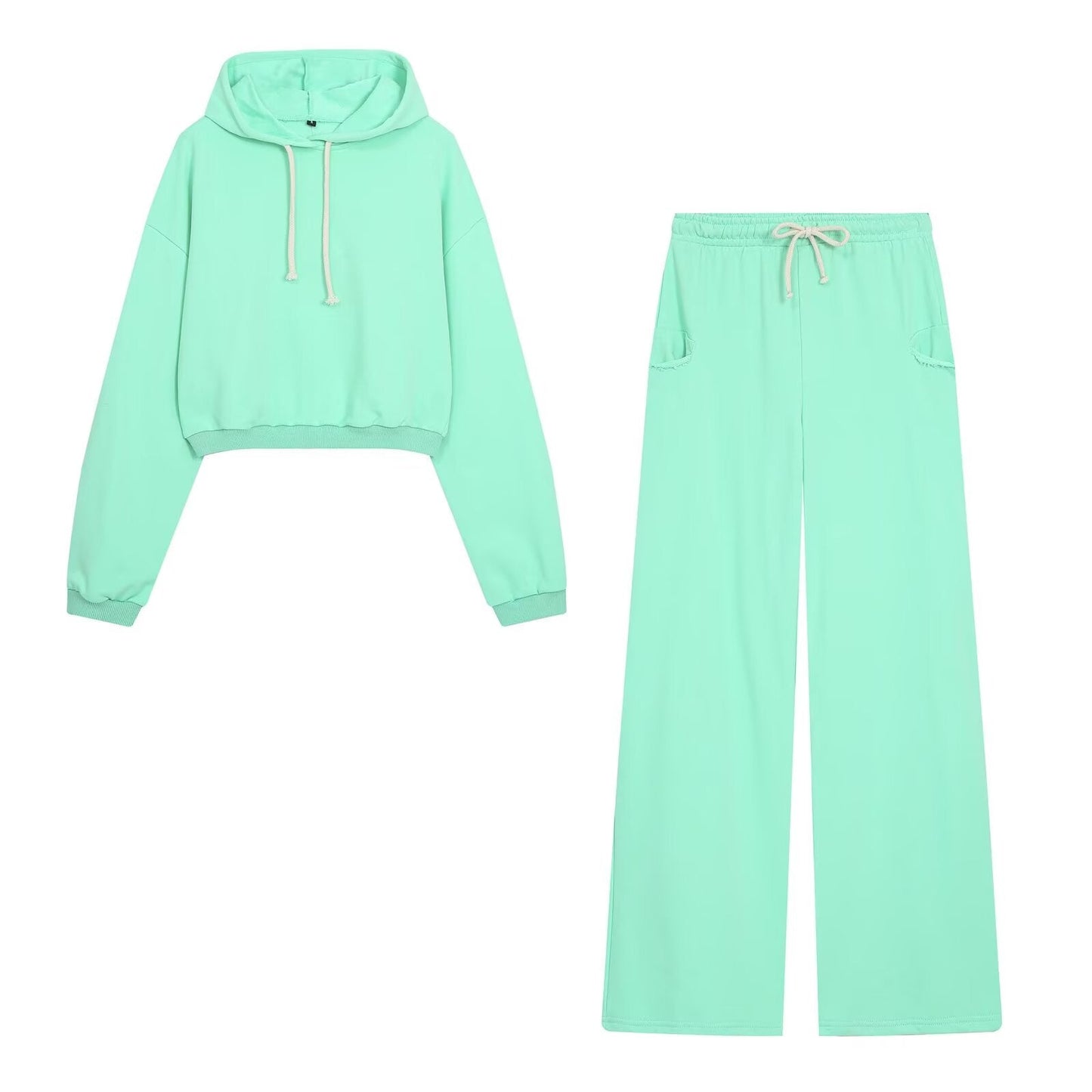 suit Women's 2 pieces comfortable casual short hooded sweatshirt+Pants