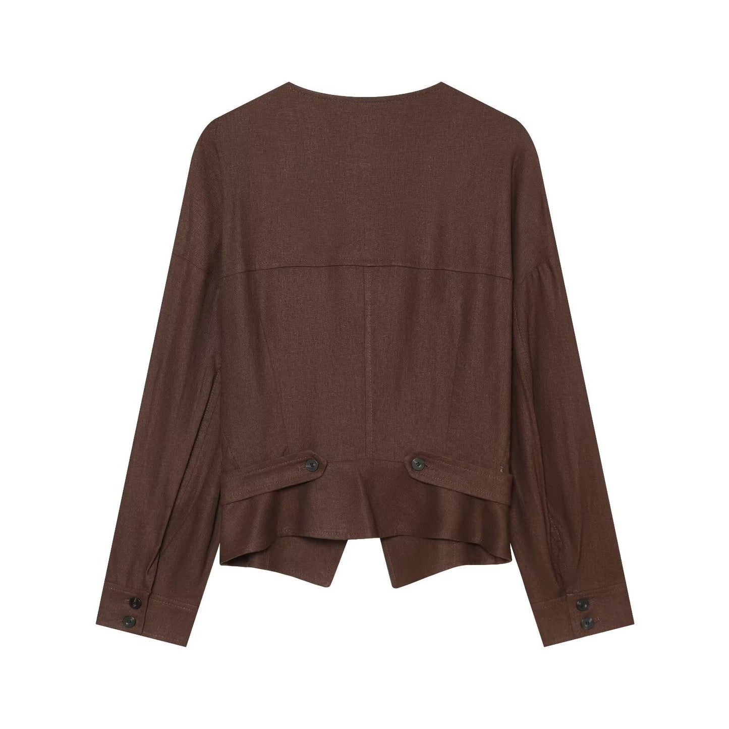 Women's linen blended Button-up Coat