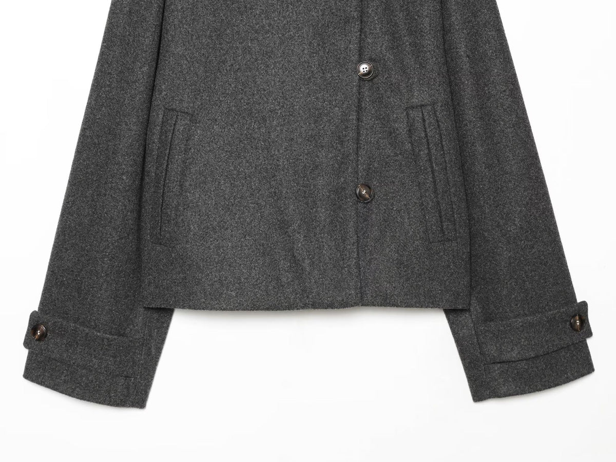 Women's warm standing collar woolen jacket Coat