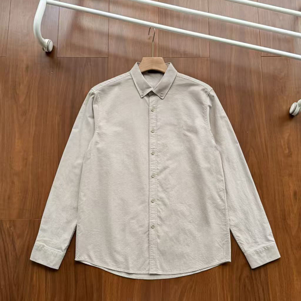 New casual Joker classic button collar design cotton long sleeve shirt