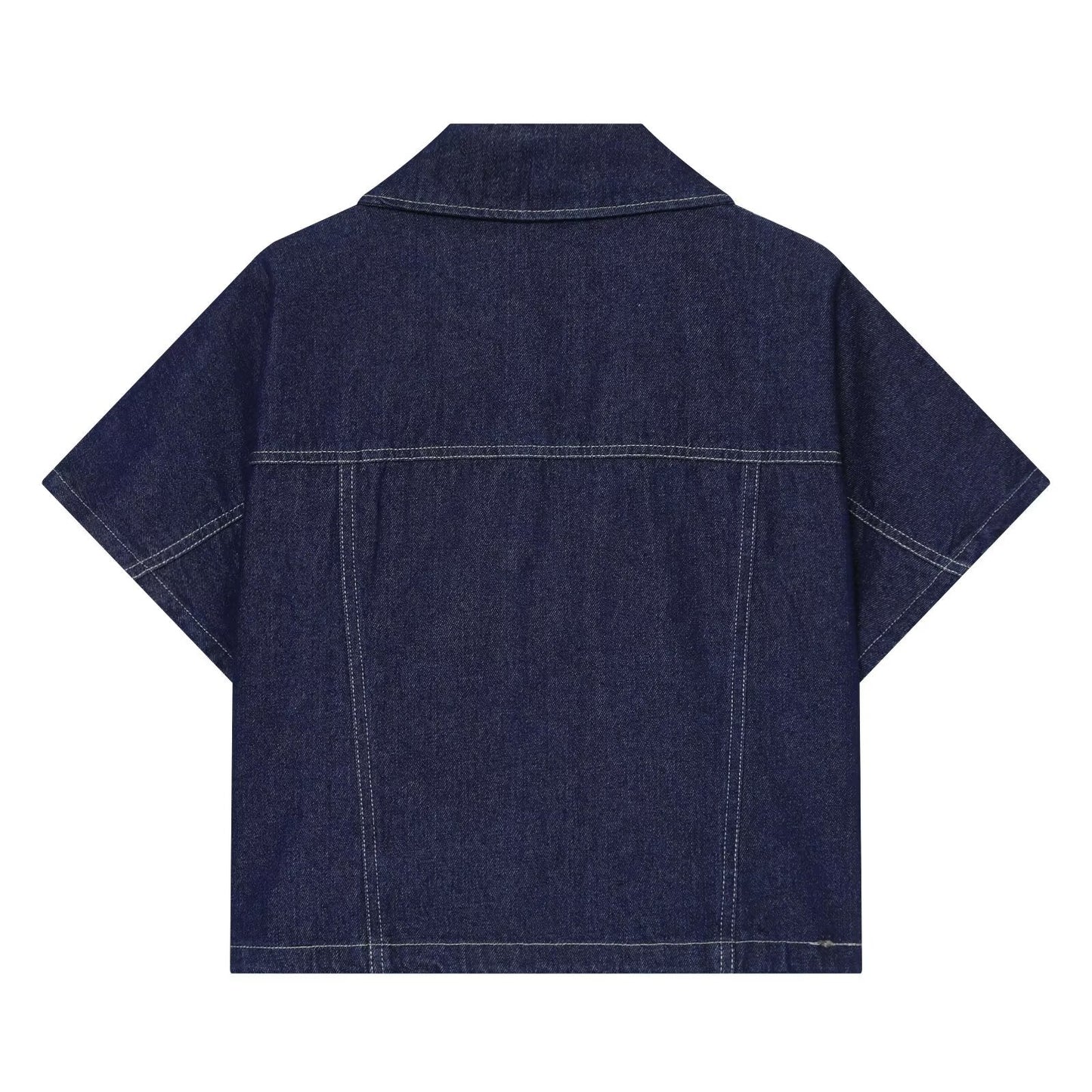 suit Women's 2 pieces casual short denim shirt+culottes