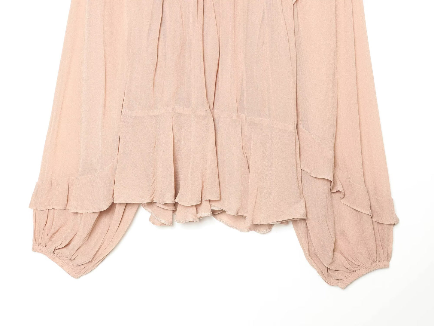 Women's lantern sleeve pleated top