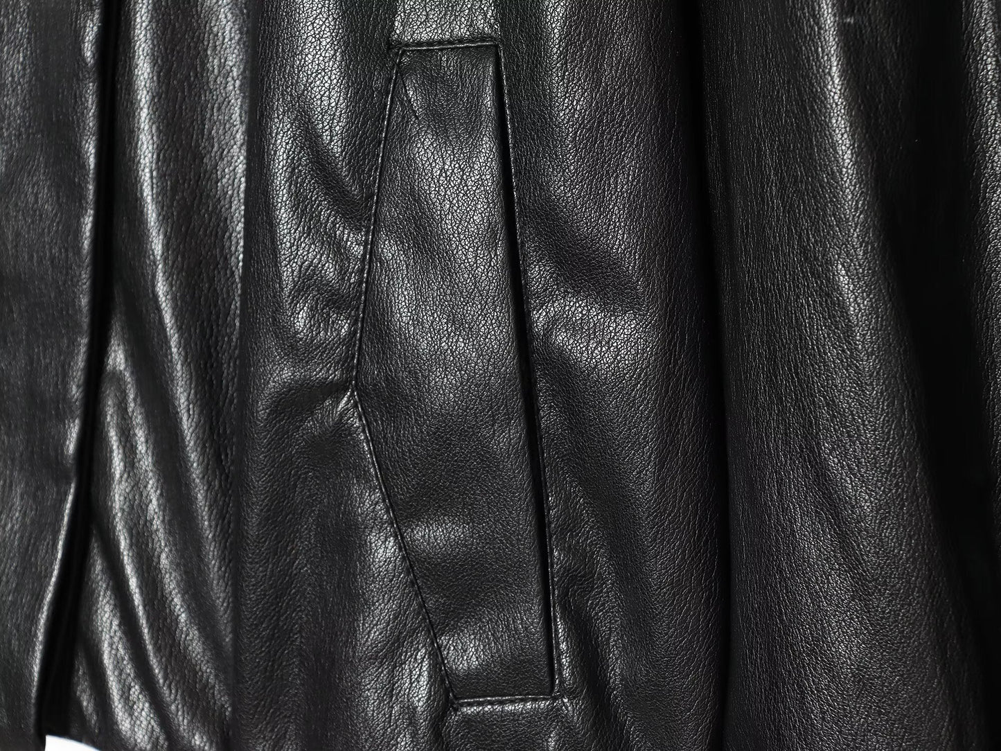 Women's balloon shaped Faux Leather jacket Coat