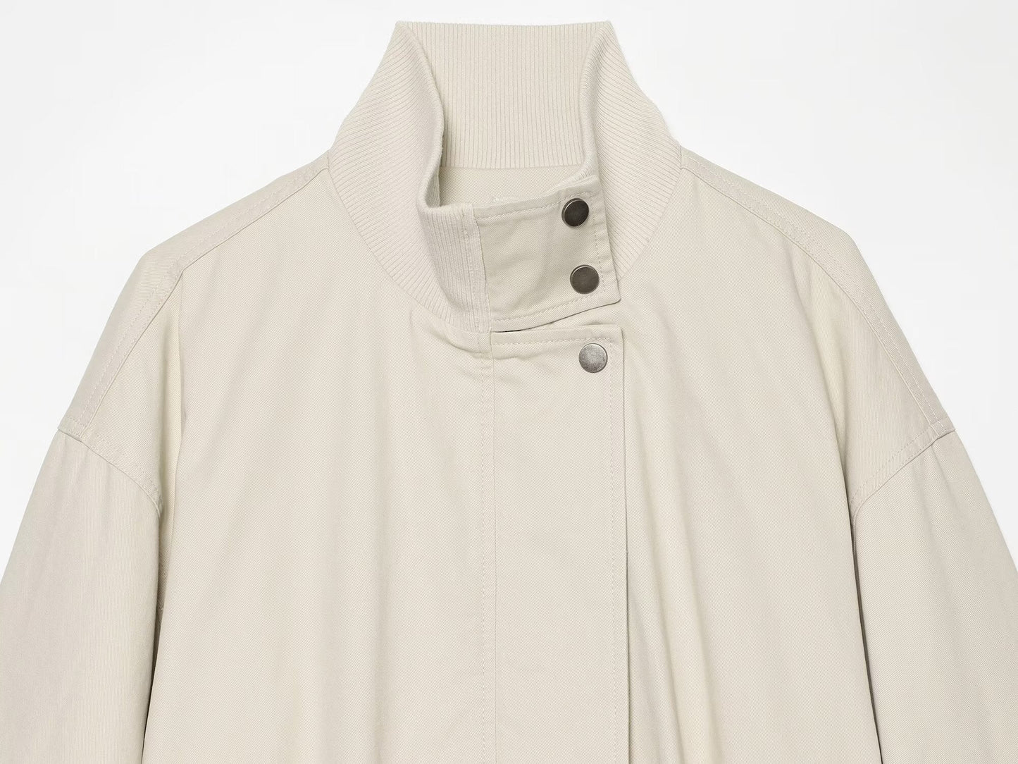 Women's standing collar elastic waisted cotton Coat