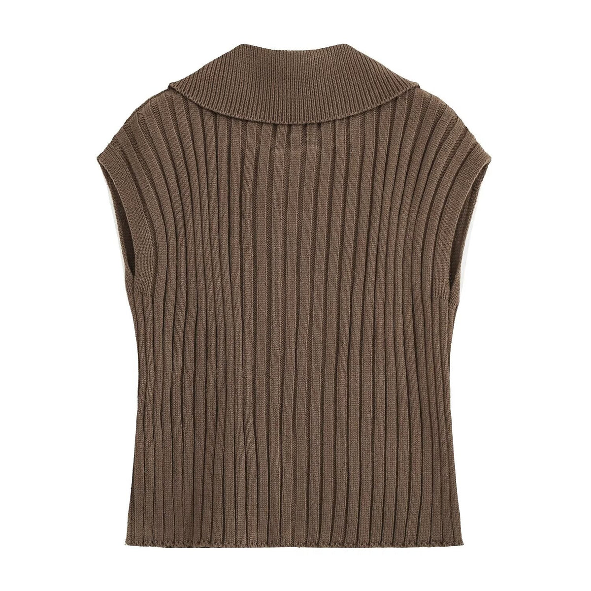 Women's sleeveless ribbed knitted vest