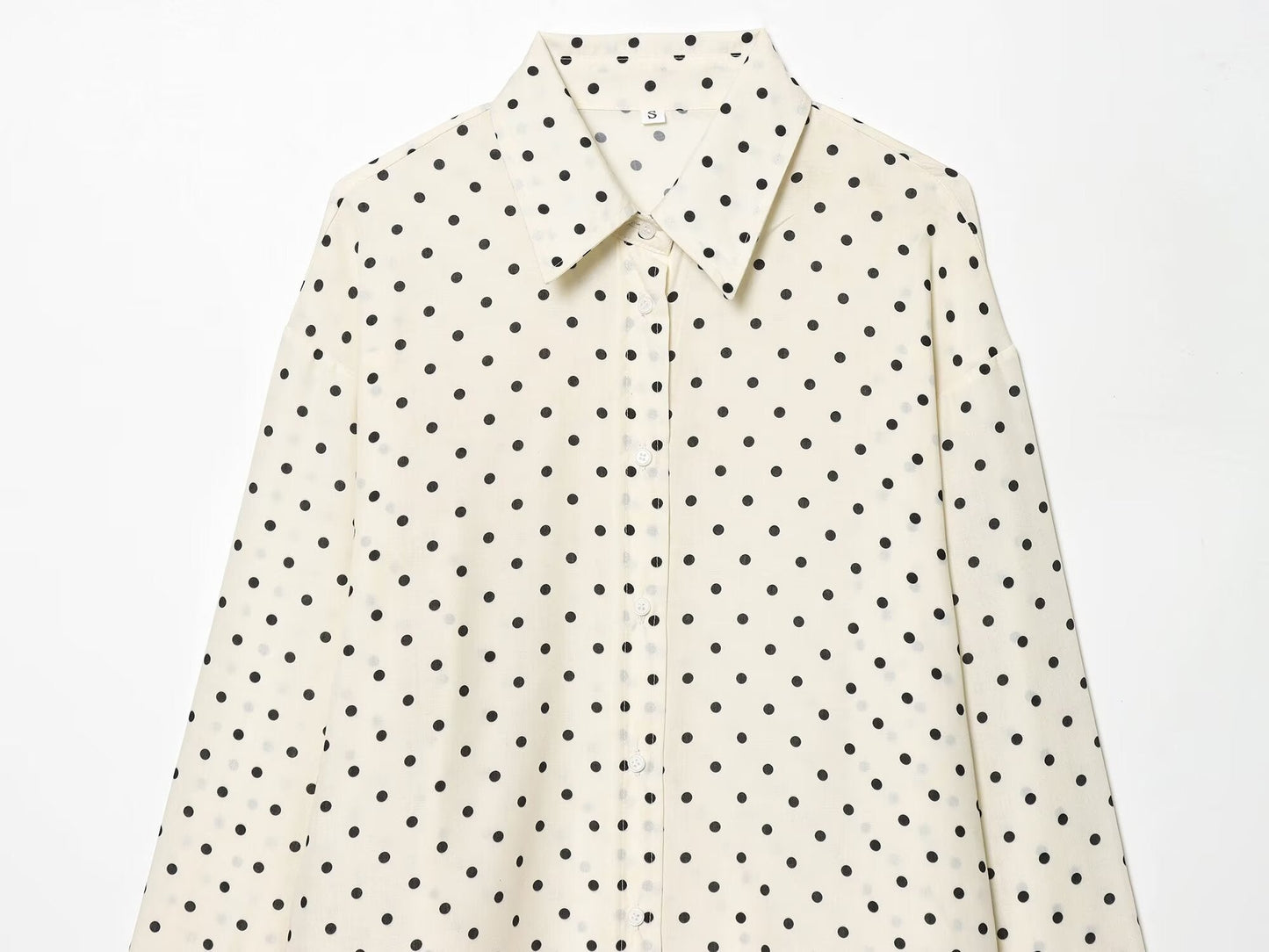 Women's retro polka dot casual Lapel shirt