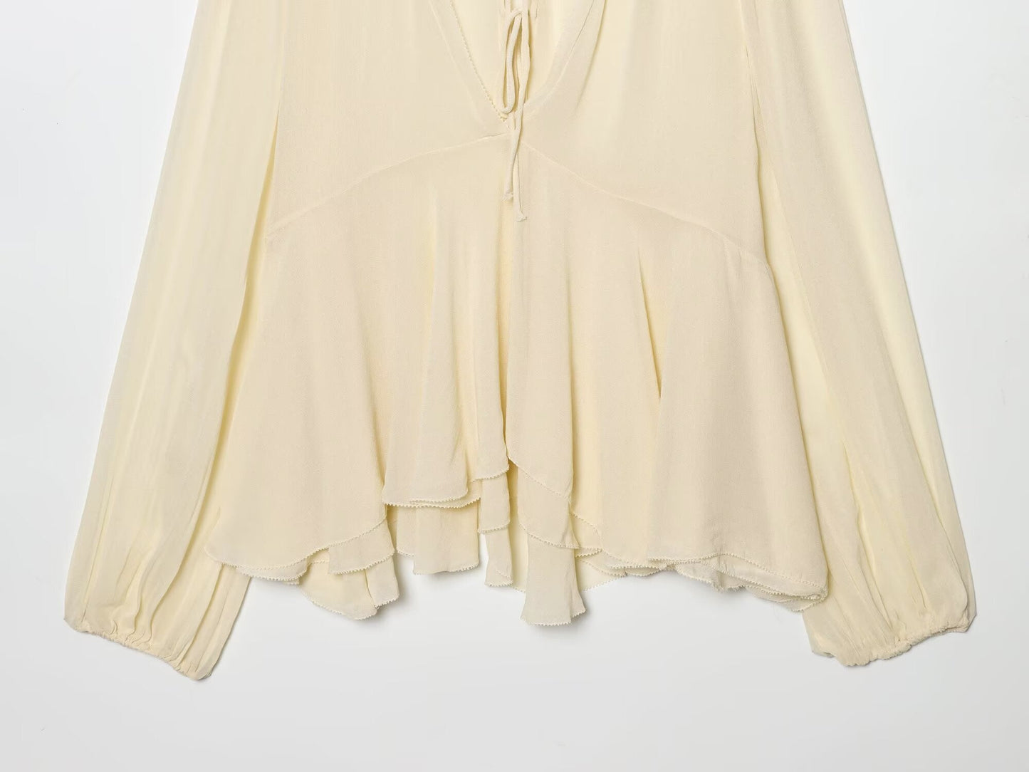 Women's layered decorative casual lace up shirt