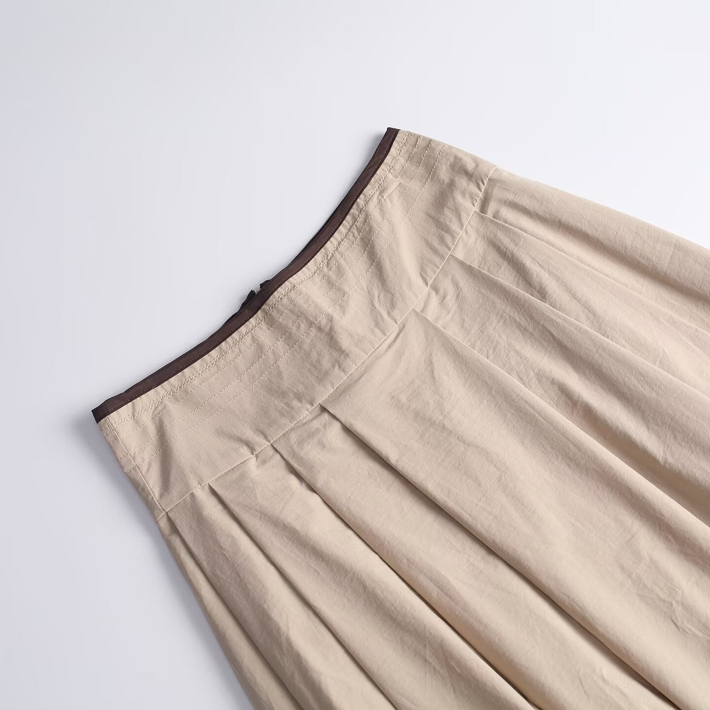 Women's Casual Cotton High-Waisted pleated Skirt