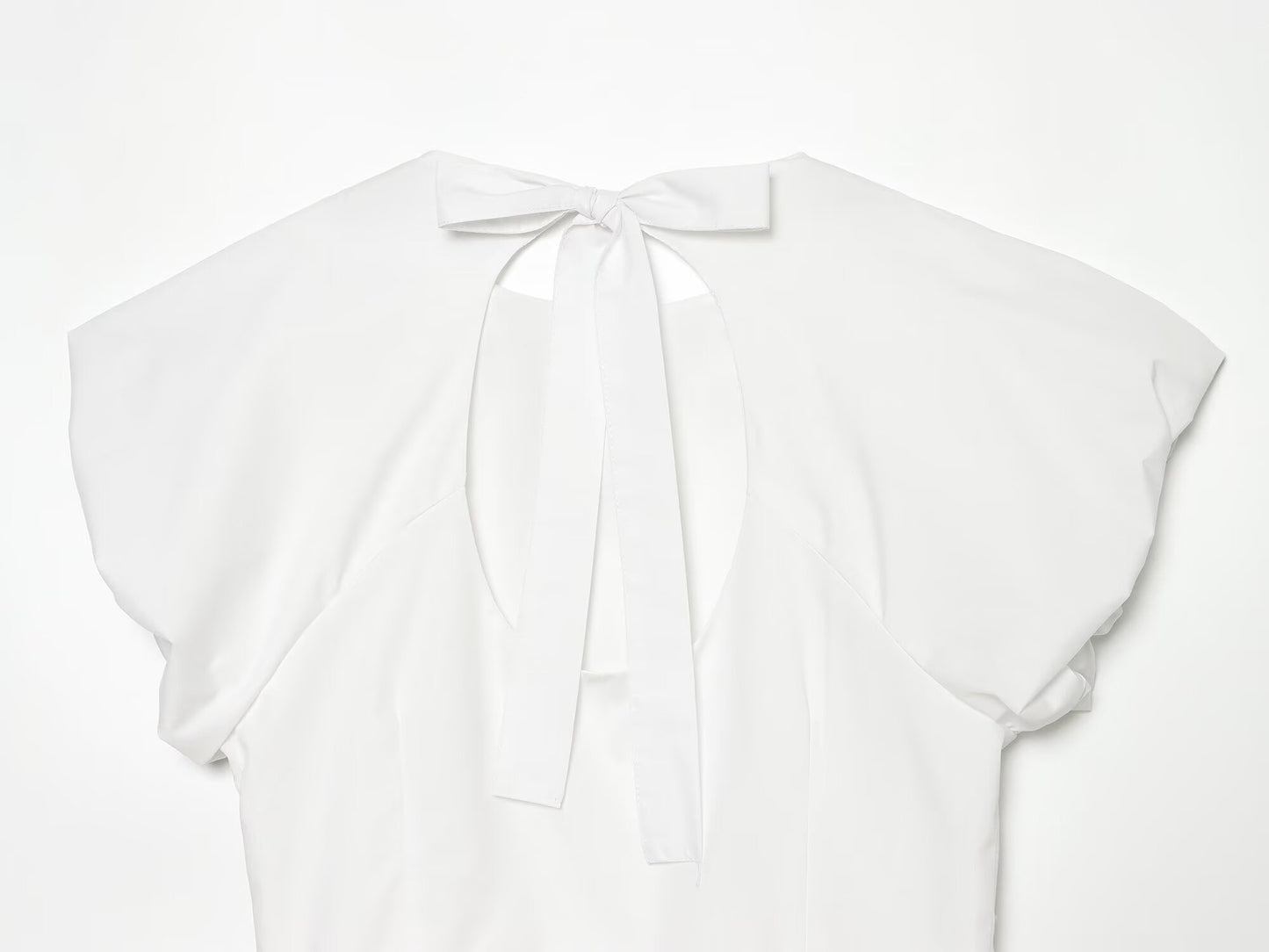 Women's backless bow decoration poplin top